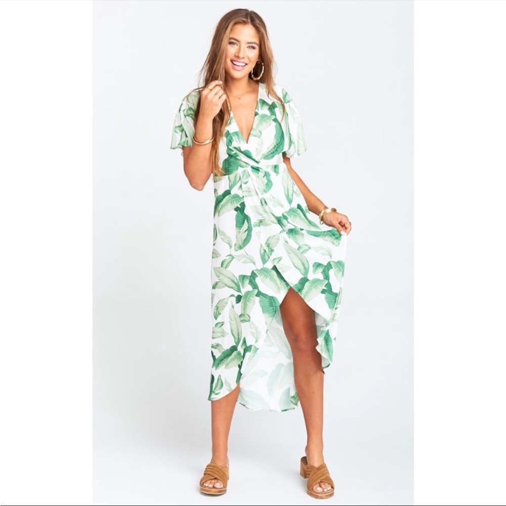 Show Me Your MuMu Get Twisted Maxi Dress in Palmtini Print- Size XL